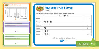 Favourite Fruits Survey Tally And Pictogram Maths Challenge