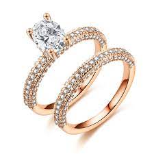 High Quality Wedding Double Ring For Women 2 85 Purple Jewelry Wedding Rings For Women Anniversary Ring Set