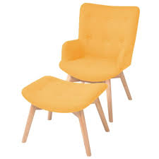 Elektrisch relaxsessel massagesessel verstellbar tv armchair +getränkehalter usb. Vidaxl Sessel Mit Fusshocker Gelb Stoff Kaufland De