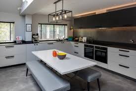 Dove grey kitchen with wood worktop ukzn logo black. 75 Beautiful Grey Kitchen With Black Worktops Ideas Designs July 2021 Houzz Uk