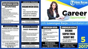 Inilah lowongan kerja bank terbaru di bali 2021. Ada Lima Lowongan Kerja Hari Ini Ada Yang Cari Mekanik Akuntan Sales Hingga Sopir Tribun Batam