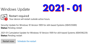 2021 01 Cumulative Update For Windows 10 Version 1909 For X64 Based Systems Kb4598229 Youtube