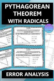 This Group Or Individual Activity Is Designed To Help Students Find The Error When Solving The Pythagorean Theorem With Ra Error Analysis Theorems Teacher Help
