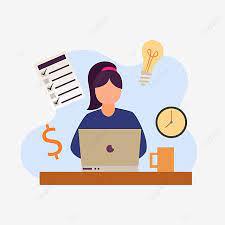 Trabajar Desde Casa Con Una Chica Que Trabaja Con Una Computadora Portatil Para La Planificacion De Negocios Idea Creativa Y Gestion Del Tiempo Clipart Femenin In 2021 Powerpoint Background Design People