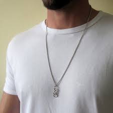 Mens Silver Infinity Necklace Mens Silver Necklace Etsy Mens Silver Necklace Infinity Necklace Silver Mens Necklace Fashion