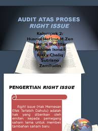 Kita mendapati bahwa harga teoritis saham mami adalah rp190. Audit Atas Proses Right Issue