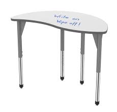 Premier Dry Erase Table 30 X 54 Half Round Wave Table Adjustable Legs Home Decor
