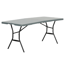 Black fold in half table. Lifetime 1 8m Fold In Half Table 1008902 Outdoor Warehouse