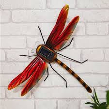 Find a wide selection of wood and metal wall art on athome.com, and buy them at your local at home store. Hand Crafted Metal Dragonfly Garden Ornament With Solar Powered Lights Garden Wall Art