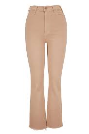 Mother Denim The Hustler Khaki Flare Ankle Fray Jean Mitchell Stores