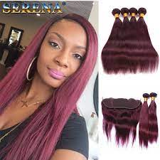 West kiss hair 99j color real human hair wigs body weave lace front wigs in color burgundy with baby hair glueless brazilian lace front wigs red wine colored wigs for women. 2021 Wine Red Burgundy Bundles Weave Hair Bundles With Closures Crochet Hair Extensions 99j Human Hair Lace Frontal With Bundles From Serenahair 99 7 Dhgate Com