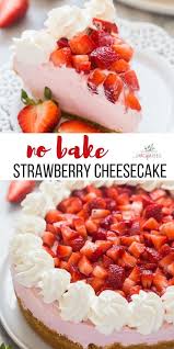 This No Bake Strawberry Cheesecake Is Light Fluffy And Loaded With Strawberry Strawberry Cheesecake Recipe Cheesecake Recipes Classic Easy Cheesecake Recipes