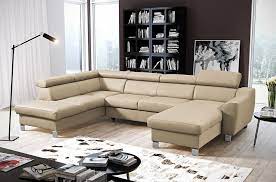 Canapé d'angle dreamer convertible rapido 140cm cuir vachette recyclé marron matelas 16 cm. Canape D Angle Convertible En Cuir Italien De Luxe 7 8 Places Aston Beige Angle Gauche Mobilier Prive