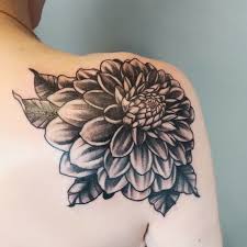 A Black Dahlia Flower From Yesterday Thank You Nickoledoestattoos Ladytattooers Tattoos By Axe Michiga Dahlia Tattoo Tattoos Floral Tattoo