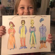 Color-your-own Twelfth Night Shakespeare Popsicle Puppets