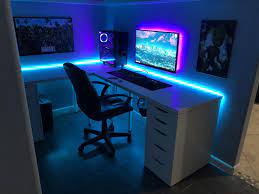 Battlestation Gaming Room Setup Gaming Desk Setup Corner Gaming Desk
