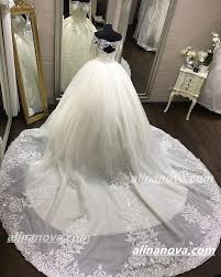 Other than that, magnificent ball gown wedding dresses with sleeves and lace wedding dresses are also available. Lace Long Sleeves Open Back Wedding Dresses Ball Gowns Off Shoulder Alinanova