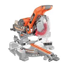 Ridgid 10 In Sliding Compound Miter Saw With Dual Laser Guide Ms255sr The Home Depot Sliding Compound Miter Saw Jet Woodworking Tools Saws