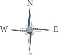 Four cardinal directions, or cardinal points. Compass rose ...