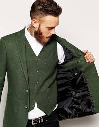 Groom In Rustic Vintage Green Jacket And Waistcoat Casual Wedding Outfit Wedding Suits Men Wedding Outfit Men