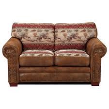 Sierra sofa collection upholstered in gray & beige color linen fabric. American Furniture Sierra Lodge Loveseat Rustic Loveseats By American Furniture Classics Houzz