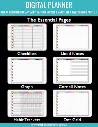 Digital Planner Undated For Goodnotes Noteability Or Other App Monthly Tabs Calendar Weekly Planner Daily Checklists Habit Tracker Dot Grid In 2020 Digital Planner Weekly Calendar Planner Weekly Planner