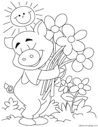 Happy Pig Coloring Page Spring Coloring Pages Dinosaur Coloring Pages Coloring Pages