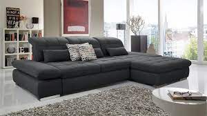Ecksofa Santa Fe Stoff Dunkelgrau Mit Sitztiefenverstellung Muebles