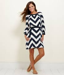Women S Dresses Chevron 3 4 Sleeve Dress Vineyard Vines Chevron Print Dresses Fashion Clothes