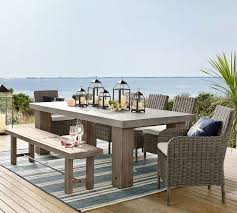 Perfect Pair Abbott Concrete Gray Chunky Leg Dining Table Huntington All Weather Wicker Cha In 2020 Outdoor Dining Furniture Concrete Dining Table Dining Table Legs