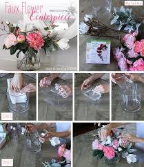 Diy Centerpieces With Faux Flowers Flower Arrangements Diy Faux Flowers Fake Flower Centerpieces