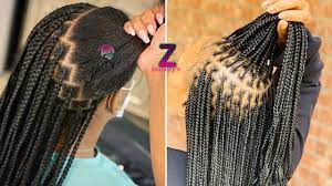 Spending as little time as possible at the hairdresser's chair, or detangling, twisting, and braiding ourselves. Box Braids Hairstyles Compilation 2020 Great Braiding And Parting Tutorials Youtube