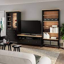 Discover the retro style of the hemnes livingroom series. Hemnes Tv Storage Combination Black Brown Light Brown Clear Glass Ikea