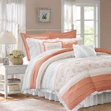900 x 900 jpeg 254 кб. Bedding Queen Size Dawn 9 Piece Cotton Percale Comforter Set Orange Pink Madison Park Comforters Sets