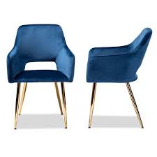 Baxton Studio Germaine Dining Chair 2 Piece Set In 2020 Metal Dining Chairs Dining Chairs Dining Room Blue
