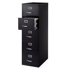 Top drawer ideal for office supplies Workpro 5 Drawer Black Legal Size Vertical File Cabinet 26 1 2 Inch D Hd Supply