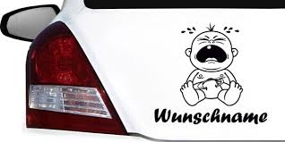 Autoaufkleber Schreiendes Baby Mit Namen Babyaufkleber Aufkleber Auto Aufkleber