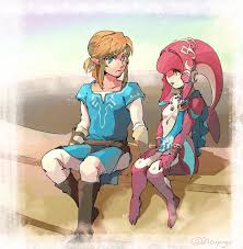 Legend Of Zelda Breath Of The Wild Art Link And Zora Champion Princess Mipha Botw 24tuyuga Breath Of The Wild Mipha And Link Zelda Art