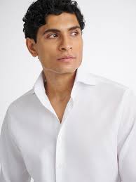 Thomas Mason White Giro Inglese Weave Shirt