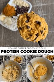 Peanut Butter Chocolate Chip Protein Cookie Dough For One In 2020 Protein Cookies Protein Cookie Dough Single Serving Cookie Dough