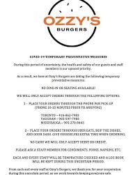 Its Always Better To Be Safe Hence We Here At Ozzys Burgers Are Taking These Temporary Measures To Protect The Heal In 2020 Health And Safety Gourmet Burgers Doordash