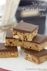 No Bake Date Almond Slice 10 Minute Recipe Recipe Baking No Bake Slices Sweet Recipes