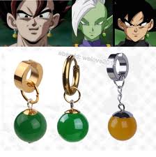 Approximately 75 million years prior to the events of dragon ball z this planet was inhabited by old kai who lived there peacefully until one day an old witch appeared and took of one of his potara earrings accidentally, merging the two together permanently. Super Dragon Ball Z Black Son Goku Zamasu Vegetto Potara Earring Cosplay Earstud Anime Earrings Potara Earrings Dragon Ball Z