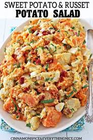 Russet And Sweet Potato Salad W Bacon Cinnamon Spice Everything Nice Recipe Salad With Sweet Potato Sweet Potato Salad Recipe Potatoe Salad Recipe