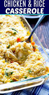 Creamy Chicken And Rice Casserole Recipe Easy Chicken Dinner Recipes Easy Chicken Recipes Creamy Chicken And Rice