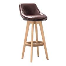 Nllpz Stool Solid Wood High Stools Home Kitchen Breakfast Stool Rotating Chair Brown With Backrest Sitting Bar Stools Breakfast Bar Chairs Home Bar Furniture