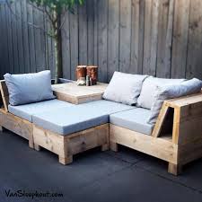 op maat gemaakte loungebank van steigerhout voor in de tuin met diverse losse onderdelen voor verschillende opstellingen lo tuin tuin loungebank tuin hoekbank