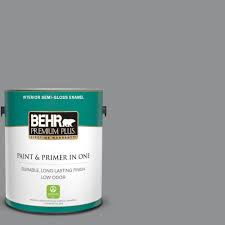 Behr Premium Plus 1 Gal N520 4 Cool Ashes Semi Gloss Enamel Low Odor Interior Paint And Primer In One Interior Paint Paint Primer Exterior Paint