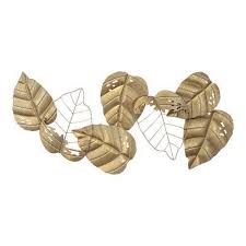 This wall art is perfect for a number of decorating styles, including glam and modern spaces. Gold Metal Leaf Centerpiece Wall Decor