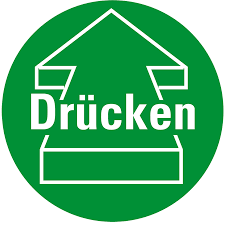 Unsere dienstleistungen im bereich zahnimplantate. Turhinweis Drucken Mit Pfeil Grun Folie O 100mm Kroschke Com